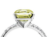 White gold Fancy Yellow Asscher  Solitaire Pave Diamond Engagement Ring with Four-Prong Setting_4