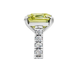 White gold Fancy Yellow Asscher  Solitaire Pave Diamond Engagement Ring with Prong Setting_11