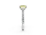 White gold Fancy Yellow Asscher  Solitaire Pave Diamond Engagement Ring with Prong Setting_31