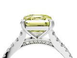 White gold Fancy Yellow Asscher  Solitaire Pave Diamond Engagement Ring with Prong Setting_33