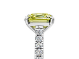 White gold Fancy Yellow Asscher  Solitaire Pave Diamond Engagement Ring with Prong Setting_5