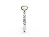 White gold Fancy Yellow Asscher  Solitaire Pave Diamond Engagement Ring with Prong Setting_8