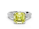 White gold Fancy Yellow Asscher  Solitaire Pave Split Shank Engagement Ring with Six-Prong Setting_16