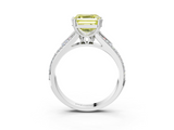 White gold Fancy Yellow Asscher  Solitaire Pave Split Shank Engagement Ring with Six-Prong Setting_19