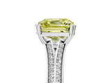 White gold Fancy Yellow Asscher  Solitaire Pave Split Shank Engagement Ring with Six-Prong Setting_22