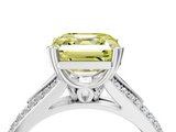 White gold Fancy Yellow Asscher  Solitaire Pave Split Shank Engagement Ring with Six-Prong Setting_22
