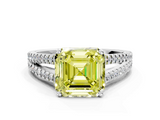 White gold Fancy Yellow Asscher  Solitaire Split Shank Pavé Diamond Engagement Ring_35