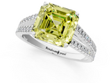 White gold Fancy Yellow Asscher  Solitaire Split Shank Pavé Diamond Engagement Ring_36