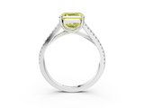 White gold Fancy Yellow Asscher  Solitaire Split Shank Pavé Diamond Engagement Ring_38
