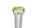 White gold Fancy Yellow Asscher  Solitaire Split Shank Pavé Diamond Engagement Ring_40