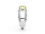 White gold Fancy Yellow Asscher  Solitaire Split Shank Pave Diamond Ring_48