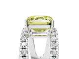 White gold Fancy Yellow Asscher  Solitaire Split Shank Pave Diamond Ring_52