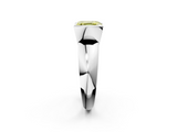 White gold Fancy Yellow Asscher  Solitaire Tension Set Diamond Ring with Wide Band_57