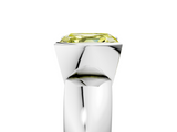 White gold Fancy Yellow Asscher  Solitaire Tension Set Diamond Ring with Wide Band_59