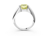 White gold Fancy Yellow Asscher  Solitaire Tension Set Diamond Ring_40