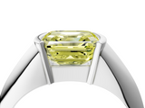 White gold Fancy Yellow Asscher  Solitaire Tension Set Diamond Ring_41