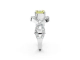 White gold Fancy Yellow Asscher  Solitaire Twist Band Pavé Diamond Engagement Ring_17