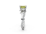 White gold Fancy Yellow Asscher  Solitaire Twist Band with Pavé Accents and Four-Prong Setting_22