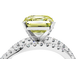 White gold Fancy Yellow Asscher  Solitaire Twist Band with Pavé Setting and Four-Prong Setting_4