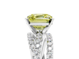 White gold Fancy Yellow Asscher  Solitaire Twist Band with Pavé Setting and Four-Prong Setting_5