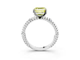 White gold Fancy Yellow Asscher  Solitaire Twisted Band Prong Set Engagement Ring_68