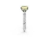 White gold Fancy Yellow Asscher  Solitaire Twisted Band Prong Set Engagement Ring_72