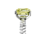 White gold Fancy Yellow Asscher  Solitaire Twisted Band Prong Set Engagement Ring_74