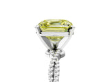 White gold Fancy Yellow Asscher  Solitaire Twisted Band with Bead Prong Setting_52