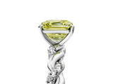White gold Fancy Yellow Asscher  Solitaire Twisted Band with Pavé Accents and Four-Prong Setting_66