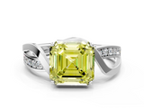 White gold Fancy Yellow Asscher  Solitaire Twisted Band with Prong Setting_19