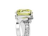 White gold Fancy Yellow Asscher  Solitaire Twisted Band with Prong Setting_24