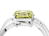 White gold Fancy Yellow Asscher  Solitaire Twisted Band with Prong Setting_24
