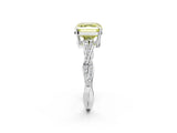 White gold Fancy Yellow Asscher  Solitaire Twisted Pave Diamond Ring with Four-Prong Setting_177