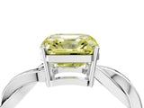 White gold Fancy Yellow Asscher  Solitaire Twisted Pave Diamond Ring with Four-Prong Setting_28