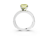 White gold Fancy Yellow Asscher  Solitaire with Pavé Band and Four-Prong Setting_46