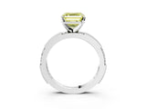 White gold Fancy Yellow Asscher  Solitaire with Pavé Band and Four-Prong Setting_70