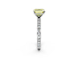 White gold Fancy Yellow Asscher  Solitaire with Pavé Band and Four-Prong Setting_72