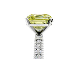 White gold Fancy Yellow Asscher  Solitaire with Pavé Band and Four-Prong Setting_72