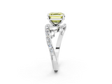 White gold Fancy Yellow Asscher  Solitaire with Pavé Twist Band and Four-Prong Setting_18