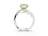 White gold Fancy Yellow Asscher  Solitaire with Pavé Twist Band and Four-Prong Setting_20