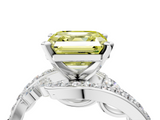 White gold Fancy Yellow Asscher  Solitaire with Pavé Twist Band and Four-Prong Setting_21