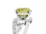 White gold Fancy Yellow Asscher  Solitaire with Pavé Twist Band and Four-Prong Setting_21