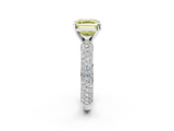 White gold Fancy Yellow Asscher  Solitaire with Pave Band and Four-Prong Setting_22