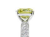 White gold Fancy Yellow Asscher  Solitaire with Pave Band and Four-Prong Setting_25