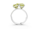 White gold Fancy Yellow Asscher  and Emerald Cut Toi Moi Ring with Prong Setting_67