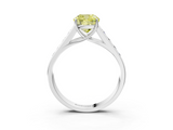 White gold Fancy Yellow Cushion  Brilliant Channel-Set Solitaire Ring with Four-Prong Setting_41