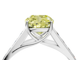White gold Fancy Yellow Cushion  Brilliant Channel-Set Solitaire Ring with Four-Prong Setting_42
