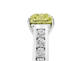 White gold Fancy Yellow Cushion  Brilliant Channel-Set Solitaire Ring with Four-Prong Setting_43