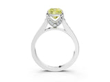 White gold Fancy Yellow Cushion  Brilliant Cut Diamond Engagement Ring with Pavé Band and Four-Prong Setting_52
