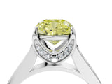 White gold Fancy Yellow Cushion  Brilliant Cut Diamond Engagement Ring with Pavé Band and Four-Prong Setting_53